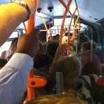 Super crowded bus in Geneva